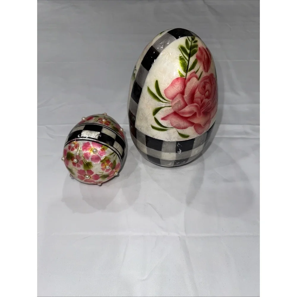 MacKenzie Childs Capriz Easter Egg Jewelry Trinket Box